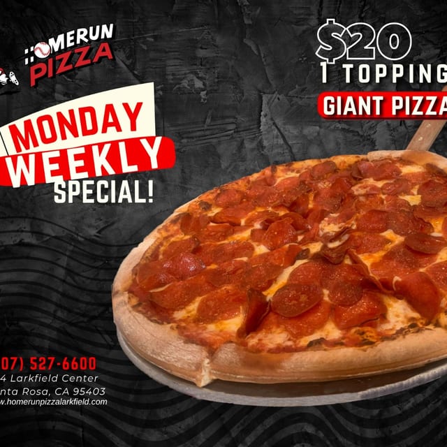 Monday - One topping pizza